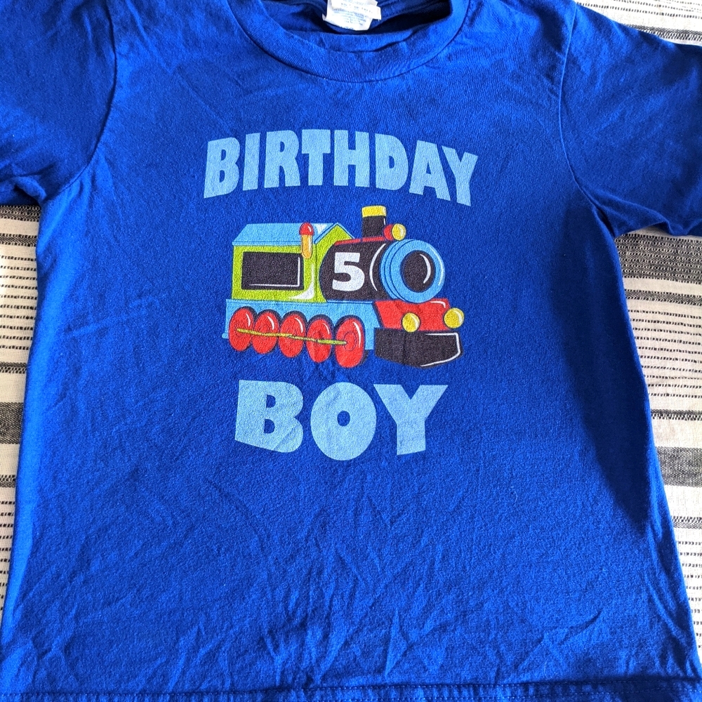 Birthday Boy "5" Size XS Train T-Shirt